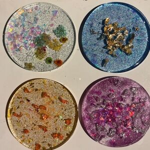 Glittered Multifunctional Tiles | 4x | 3” each
